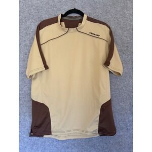Specialized Mens Cycling Jersey Tan Brown Short Sleeve Side Pocket Large